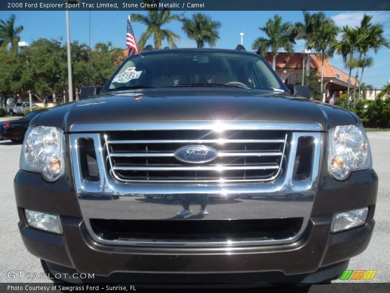 Stone Green Metallic / Camel 2008 Ford Explorer Sport Trac Limited