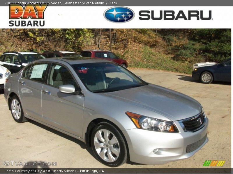 Alabaster Silver Metallic / Black 2008 Honda Accord EX V6 Sedan