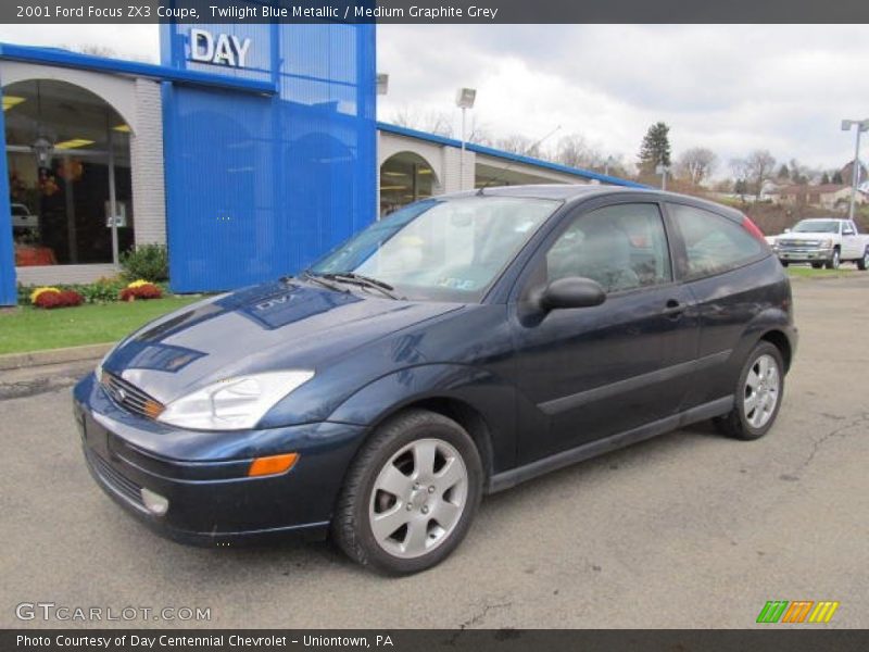 Twilight Blue Metallic / Medium Graphite Grey 2001 Ford Focus ZX3 Coupe
