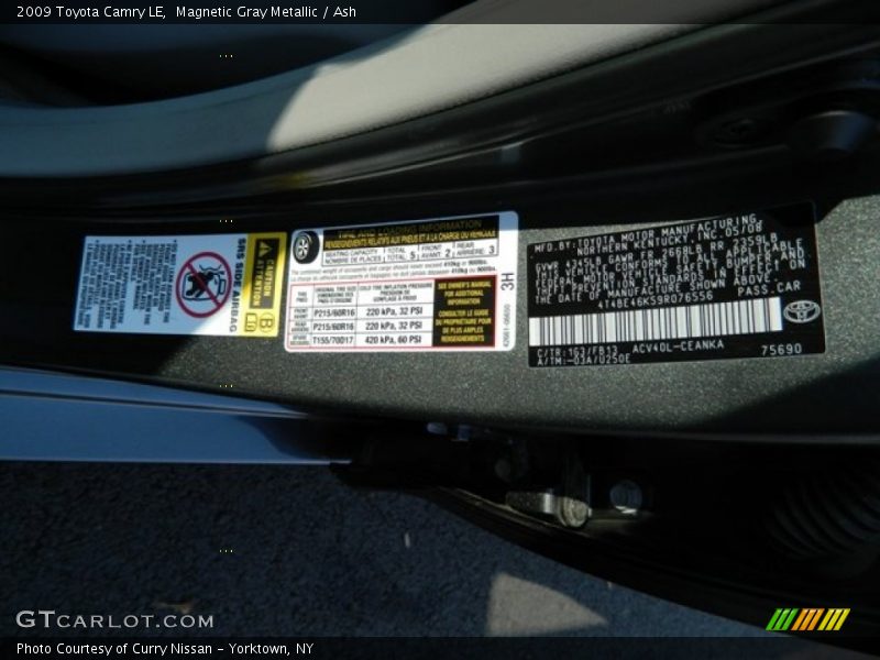 Magnetic Gray Metallic / Ash 2009 Toyota Camry LE