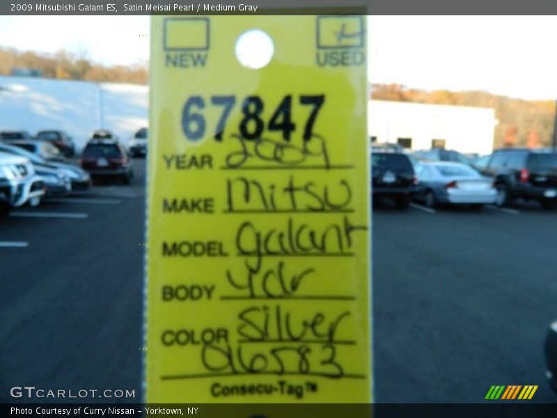 Satin Meisai Pearl / Medium Gray 2009 Mitsubishi Galant ES