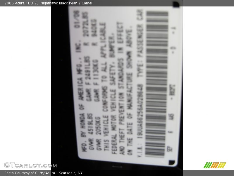 Nighthawk Black Pearl / Camel 2006 Acura TL 3.2