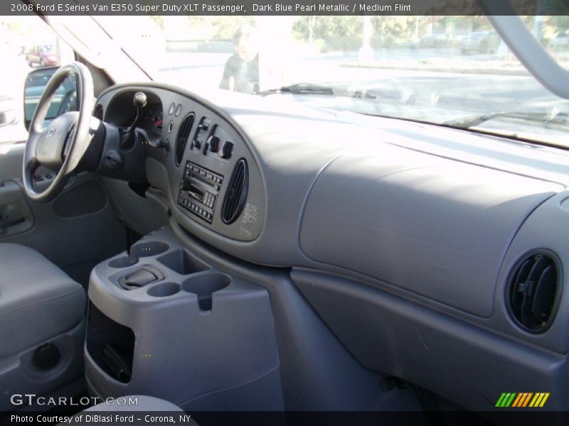 Dark Blue Pearl Metallic / Medium Flint 2008 Ford E Series Van E350 Super Duty XLT Passenger