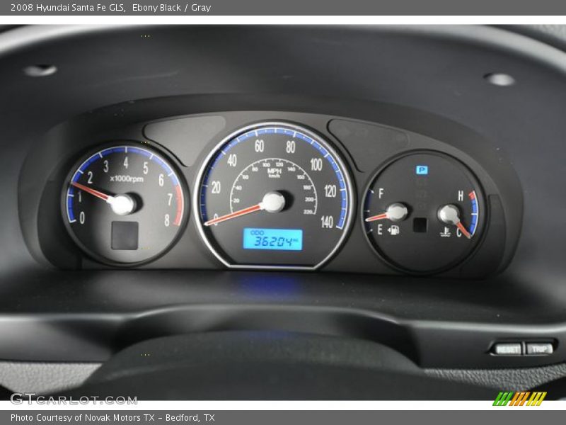 Ebony Black / Gray 2008 Hyundai Santa Fe GLS