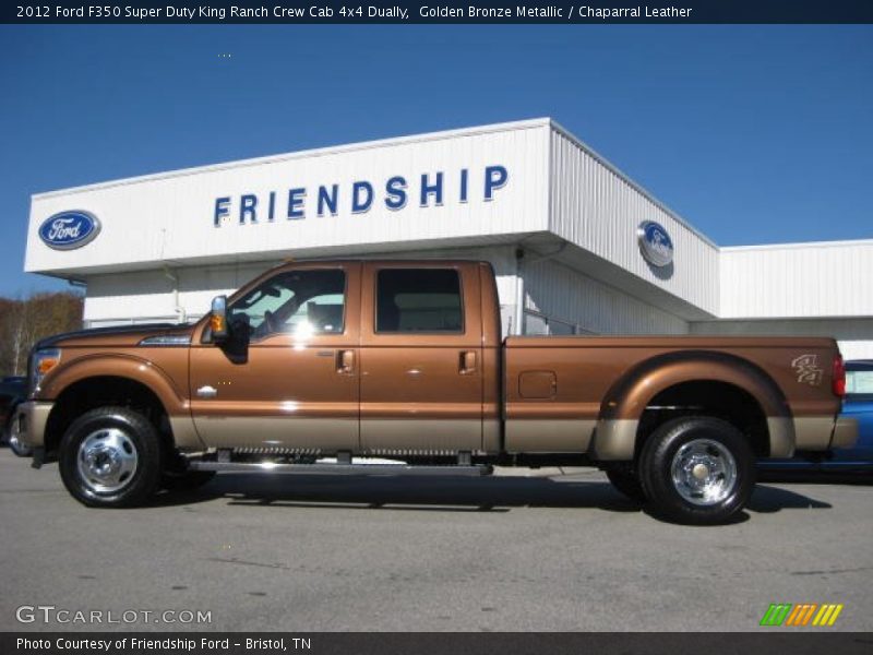 Golden Bronze Metallic / Chaparral Leather 2012 Ford F350 Super Duty King Ranch Crew Cab 4x4 Dually