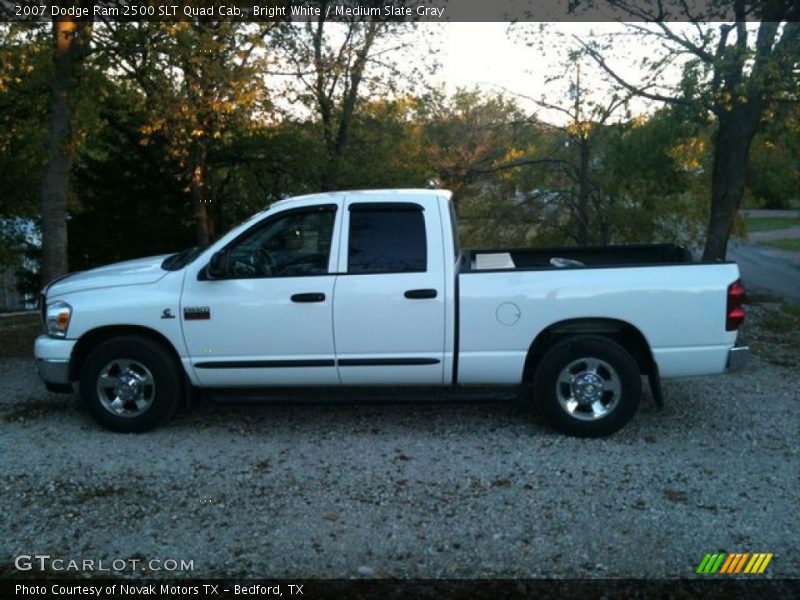 Bright White / Medium Slate Gray 2007 Dodge Ram 2500 SLT Quad Cab