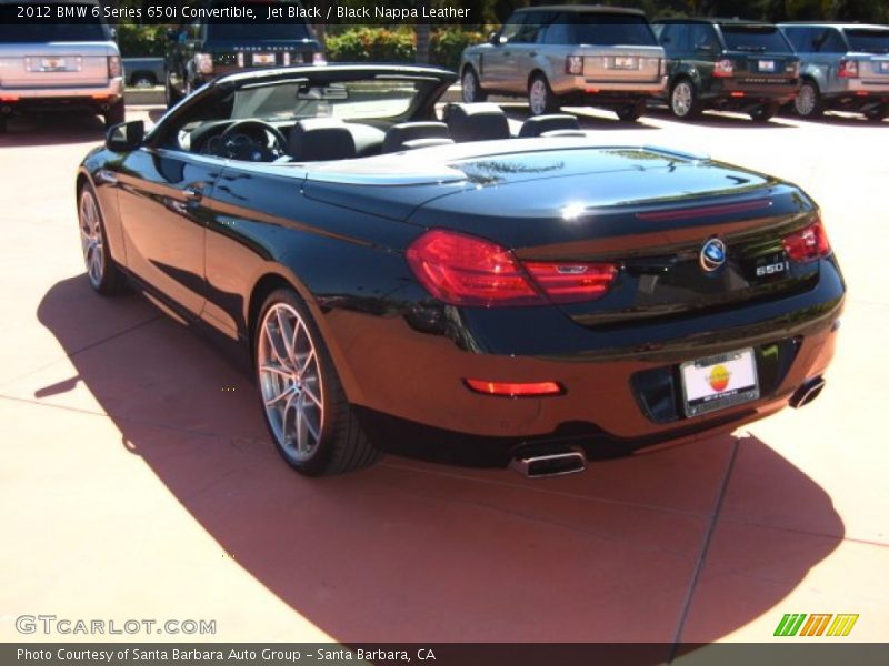 Jet Black / Black Nappa Leather 2012 BMW 6 Series 650i Convertible