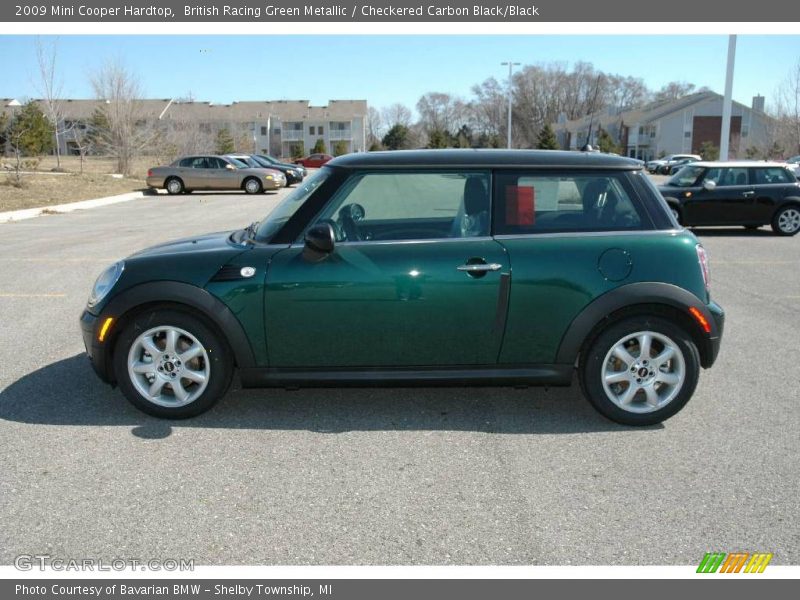 British Racing Green Metallic / Checkered Carbon Black/Black 2009 Mini Cooper Hardtop