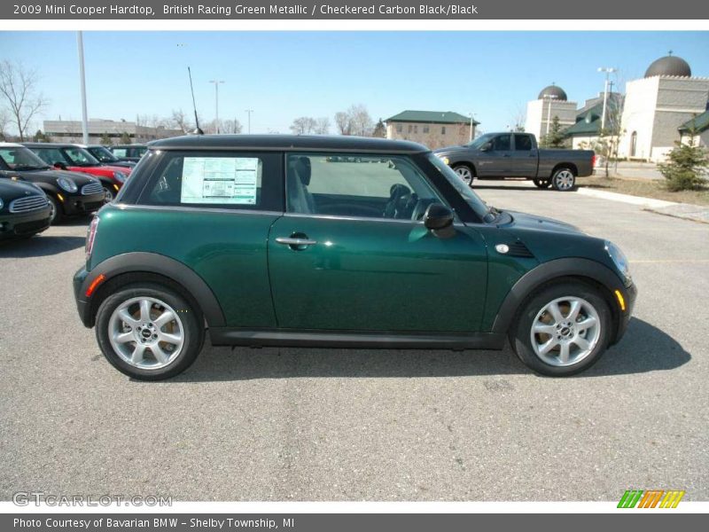 British Racing Green Metallic / Checkered Carbon Black/Black 2009 Mini Cooper Hardtop