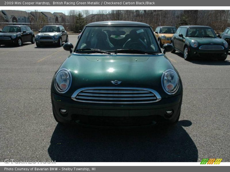 British Racing Green Metallic / Checkered Carbon Black/Black 2009 Mini Cooper Hardtop