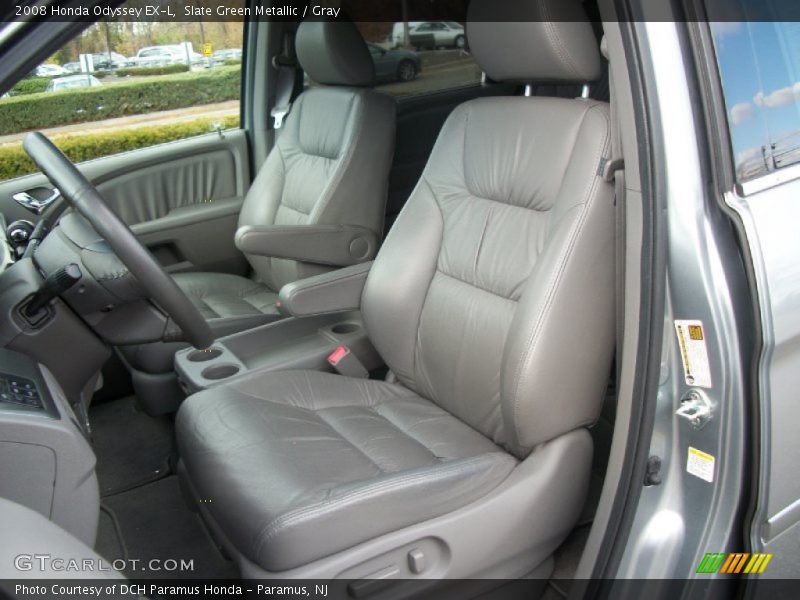 Slate Green Metallic / Gray 2008 Honda Odyssey EX-L