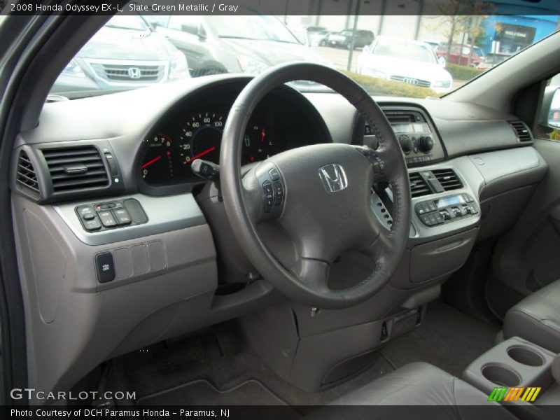 Slate Green Metallic / Gray 2008 Honda Odyssey EX-L