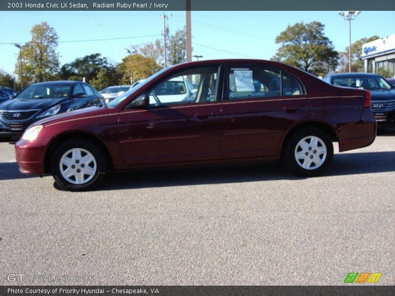 Radiant Ruby Pearl / Ivory 2003 Honda Civic LX Sedan