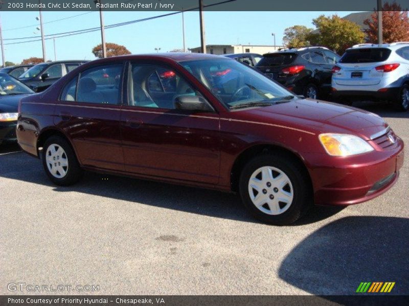 Radiant Ruby Pearl / Ivory 2003 Honda Civic LX Sedan