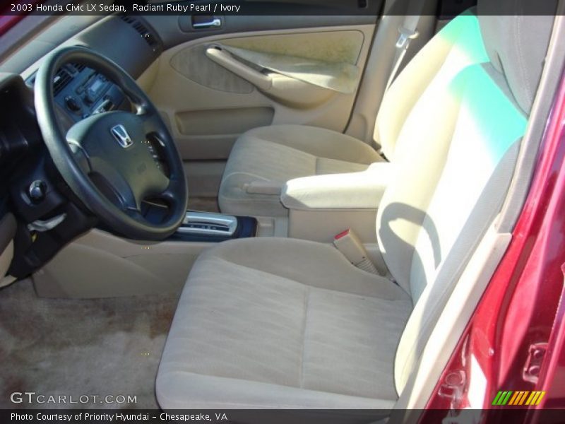 Radiant Ruby Pearl / Ivory 2003 Honda Civic LX Sedan
