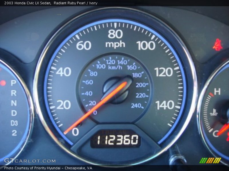 Radiant Ruby Pearl / Ivory 2003 Honda Civic LX Sedan