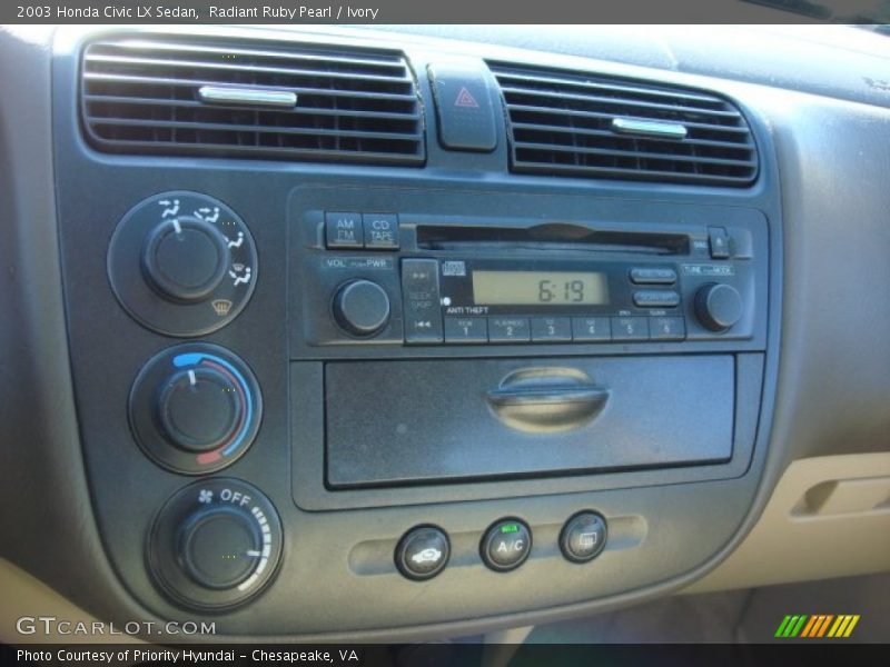 Radiant Ruby Pearl / Ivory 2003 Honda Civic LX Sedan