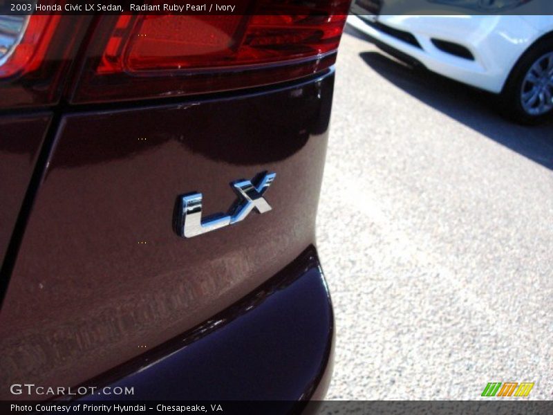 Radiant Ruby Pearl / Ivory 2003 Honda Civic LX Sedan