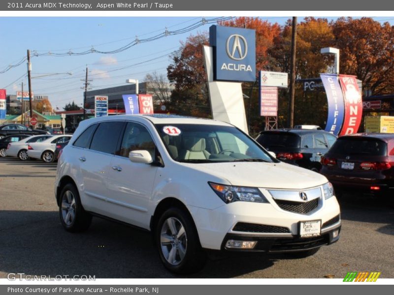 Aspen White Pearl / Taupe 2011 Acura MDX Technology