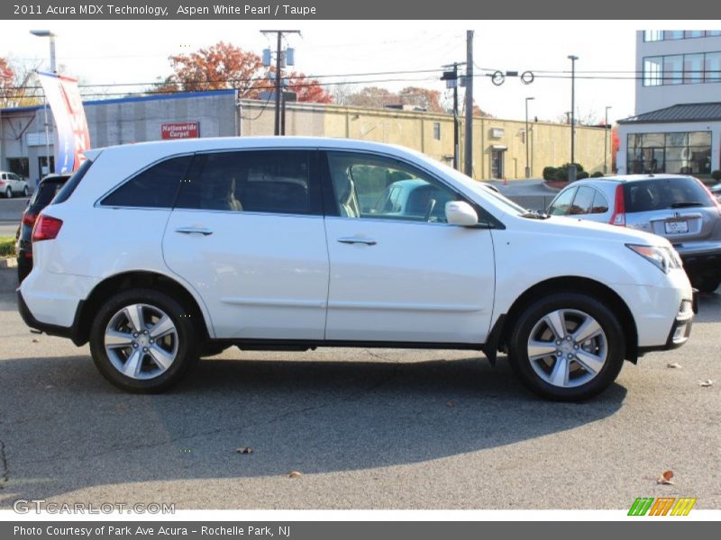 Aspen White Pearl / Taupe 2011 Acura MDX Technology