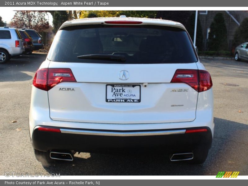 Aspen White Pearl / Taupe 2011 Acura MDX Technology