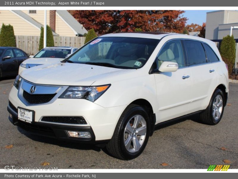 Aspen White Pearl / Taupe 2011 Acura MDX Technology