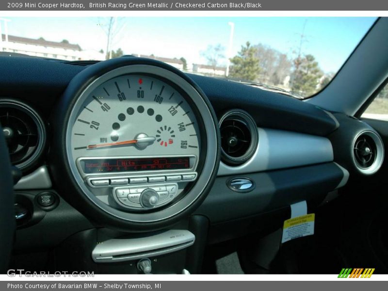 British Racing Green Metallic / Checkered Carbon Black/Black 2009 Mini Cooper Hardtop
