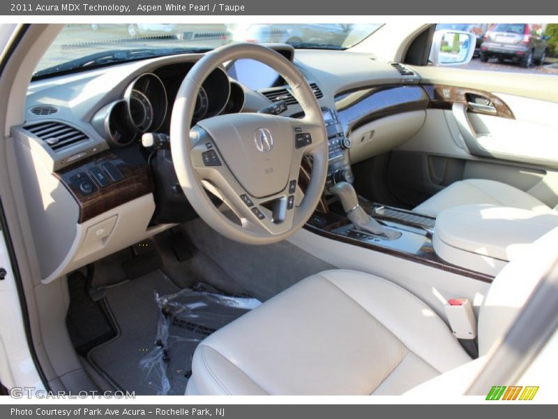 Aspen White Pearl / Taupe 2011 Acura MDX Technology