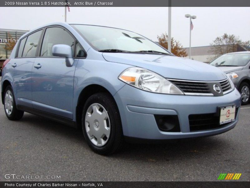 Arctic Blue / Charcoal 2009 Nissan Versa 1.8 S Hatchback