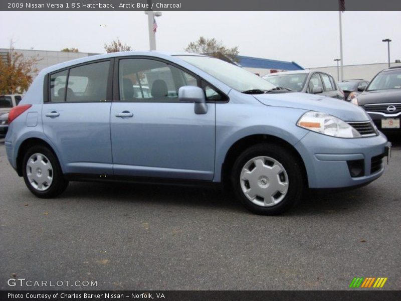 Arctic Blue / Charcoal 2009 Nissan Versa 1.8 S Hatchback