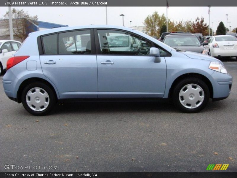 Arctic Blue / Charcoal 2009 Nissan Versa 1.8 S Hatchback
