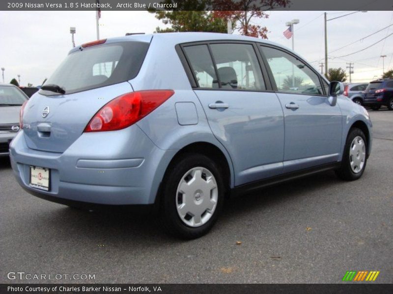 Arctic Blue / Charcoal 2009 Nissan Versa 1.8 S Hatchback