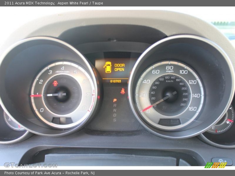 Aspen White Pearl / Taupe 2011 Acura MDX Technology