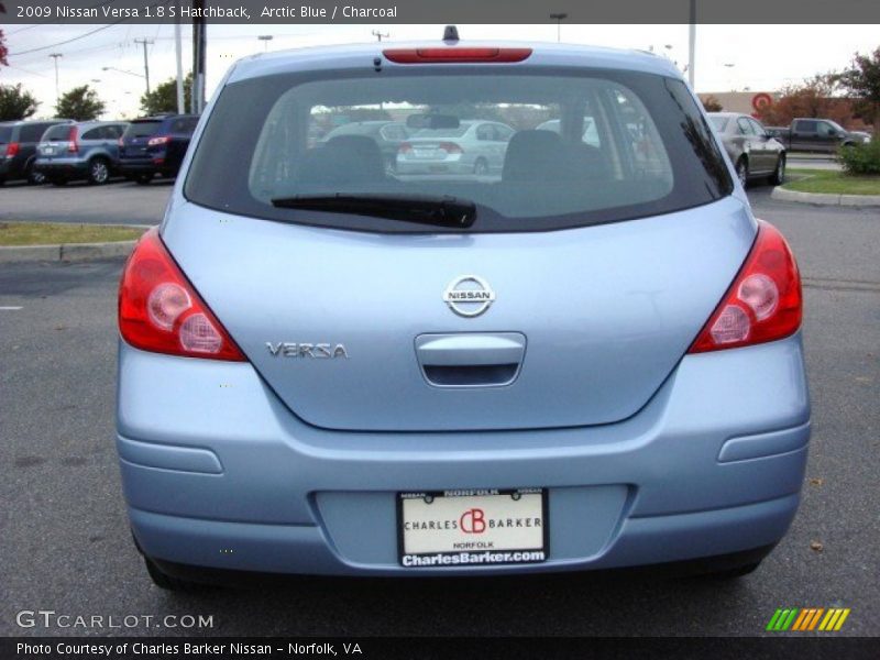 Arctic Blue / Charcoal 2009 Nissan Versa 1.8 S Hatchback