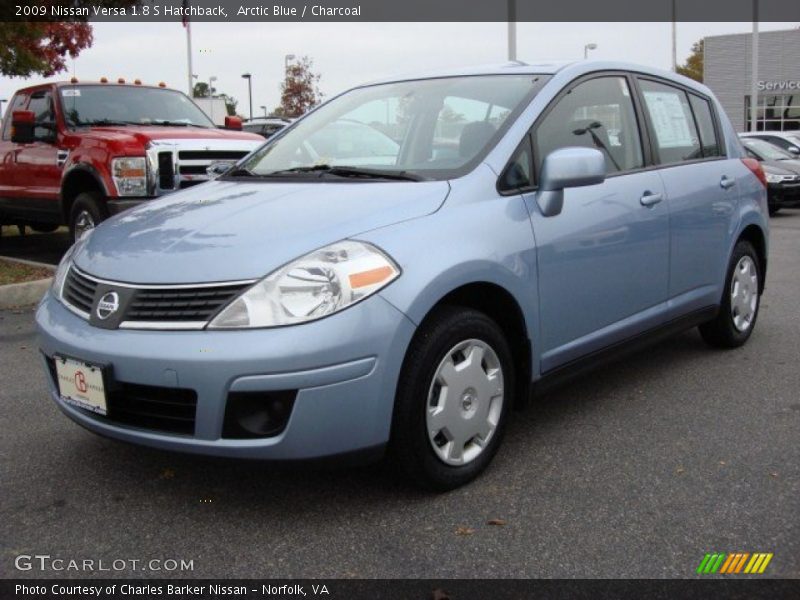 Arctic Blue / Charcoal 2009 Nissan Versa 1.8 S Hatchback