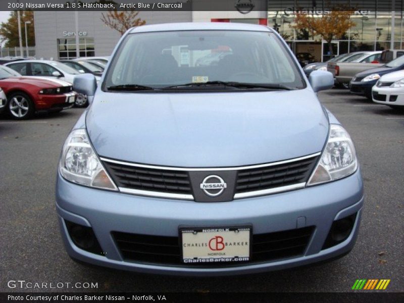 Arctic Blue / Charcoal 2009 Nissan Versa 1.8 S Hatchback