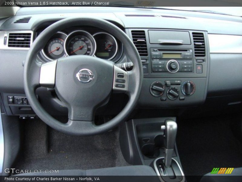 Arctic Blue / Charcoal 2009 Nissan Versa 1.8 S Hatchback