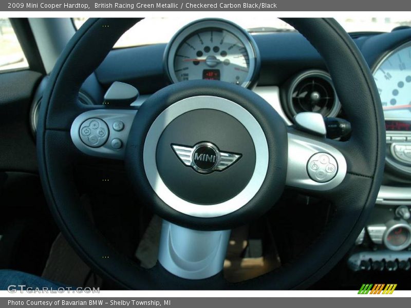 British Racing Green Metallic / Checkered Carbon Black/Black 2009 Mini Cooper Hardtop