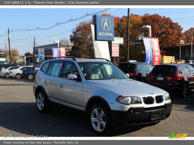 Titanium Silver Metallic / Gray Montana Leather 2005 BMW X3 3.0i