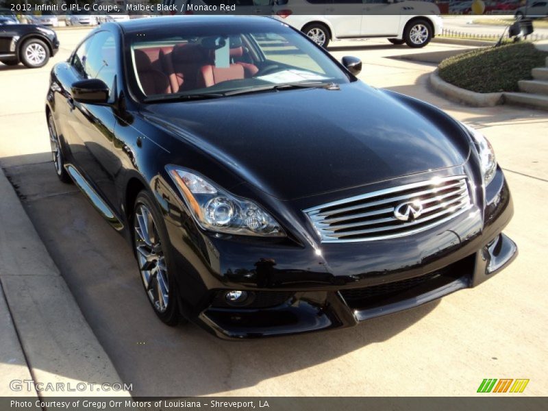 Malbec Black / Monaco Red 2012 Infiniti G IPL G Coupe