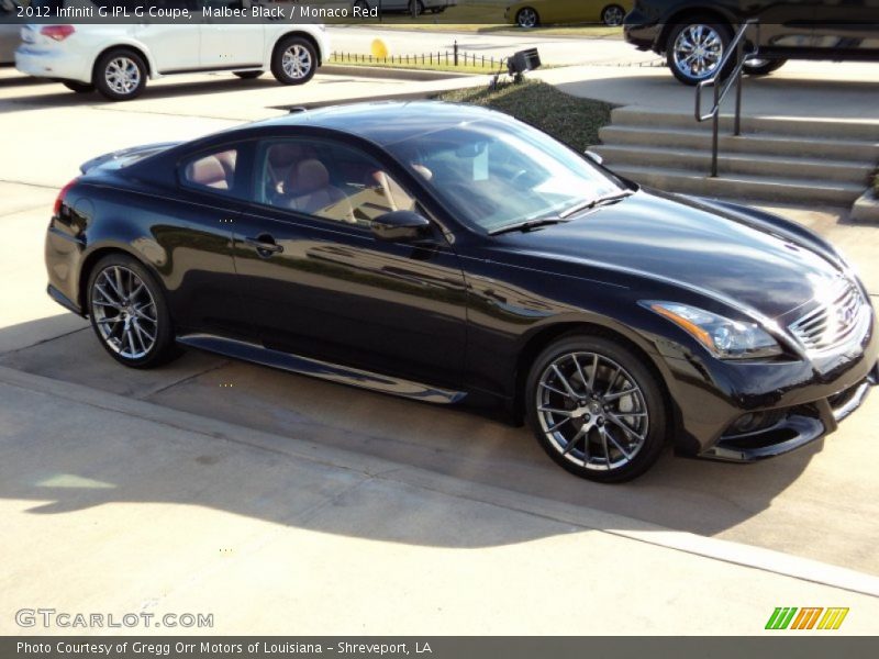 Malbec Black / Monaco Red 2012 Infiniti G IPL G Coupe