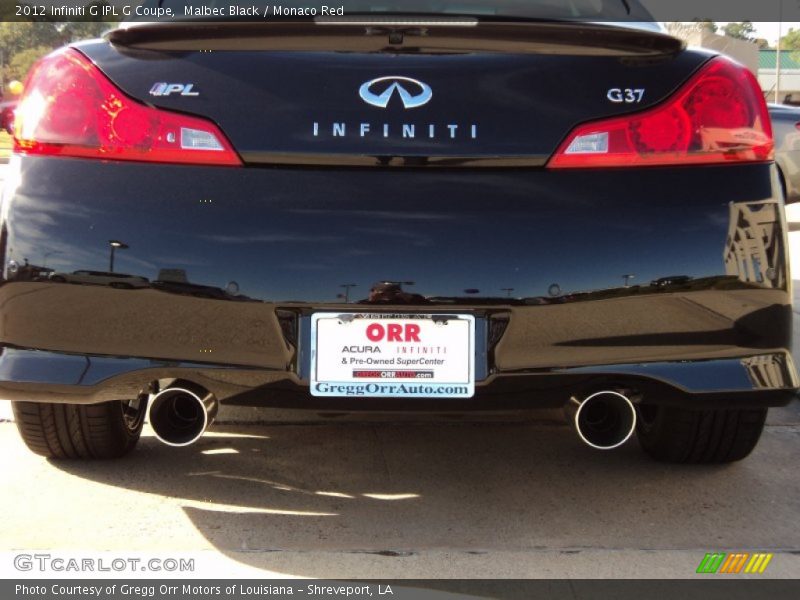 Malbec Black / Monaco Red 2012 Infiniti G IPL G Coupe