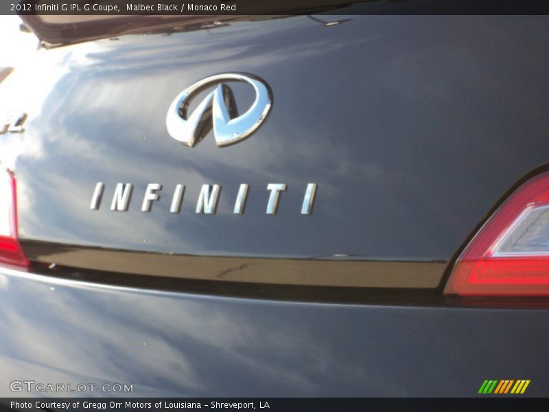 Malbec Black / Monaco Red 2012 Infiniti G IPL G Coupe