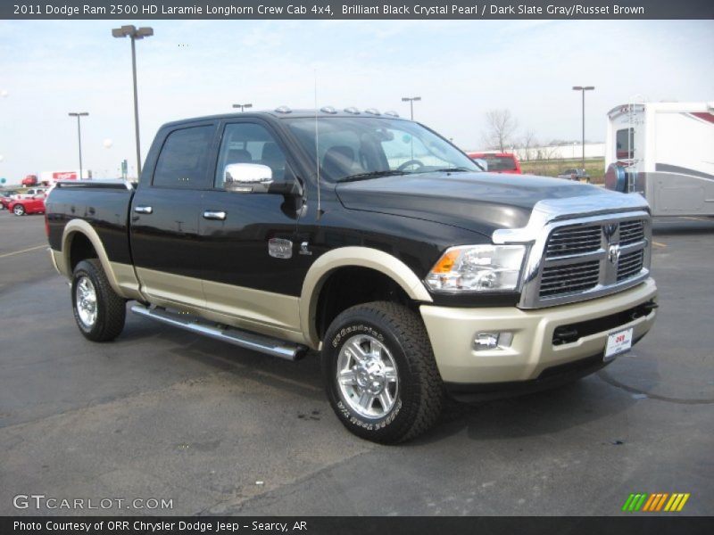 Brilliant Black Crystal Pearl / Dark Slate Gray/Russet Brown 2011 Dodge Ram 2500 HD Laramie Longhorn Crew Cab 4x4