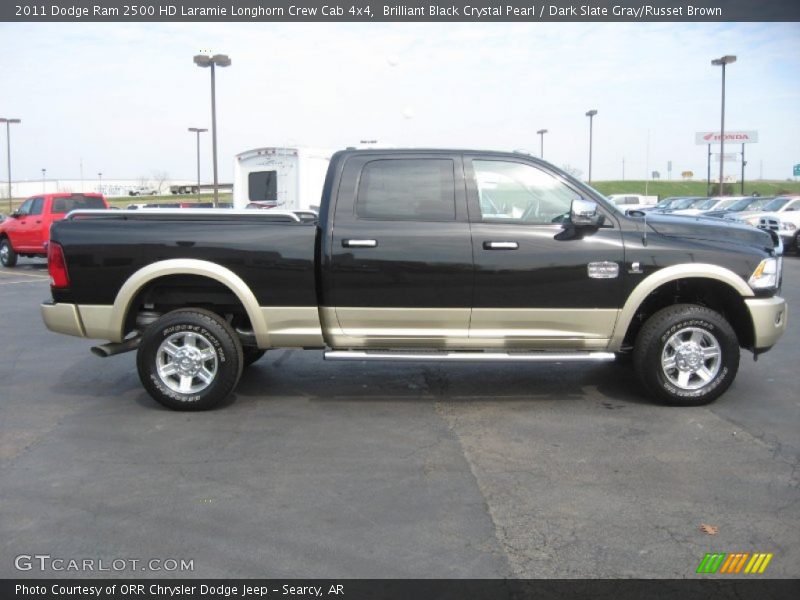 Brilliant Black Crystal Pearl / Dark Slate Gray/Russet Brown 2011 Dodge Ram 2500 HD Laramie Longhorn Crew Cab 4x4