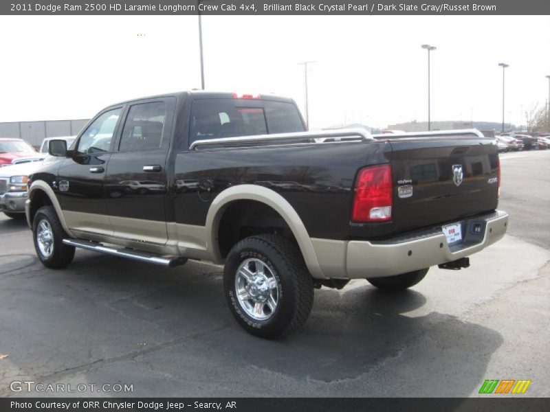Brilliant Black Crystal Pearl / Dark Slate Gray/Russet Brown 2011 Dodge Ram 2500 HD Laramie Longhorn Crew Cab 4x4