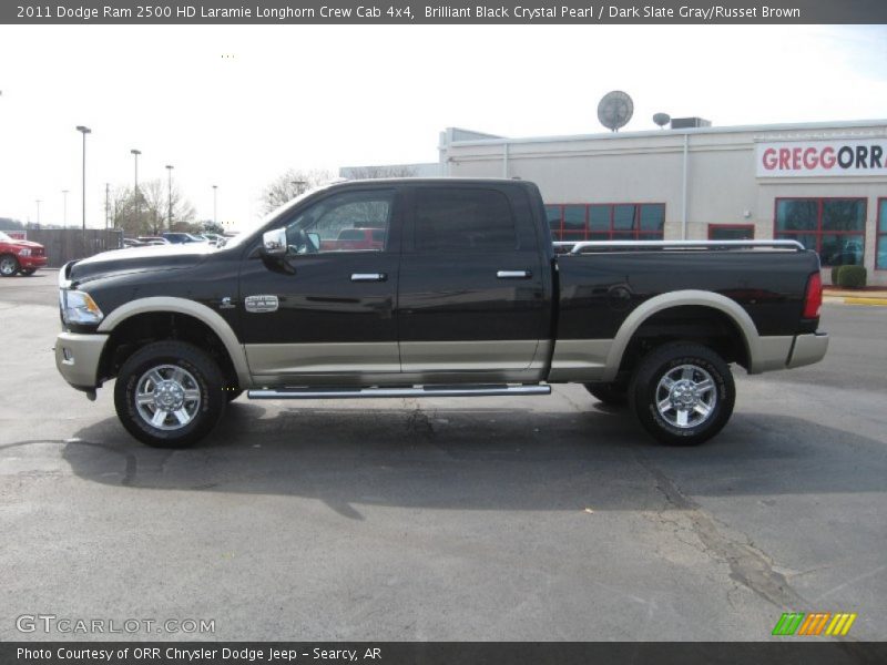 Brilliant Black Crystal Pearl / Dark Slate Gray/Russet Brown 2011 Dodge Ram 2500 HD Laramie Longhorn Crew Cab 4x4