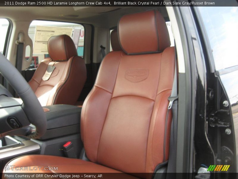 Brilliant Black Crystal Pearl / Dark Slate Gray/Russet Brown 2011 Dodge Ram 2500 HD Laramie Longhorn Crew Cab 4x4