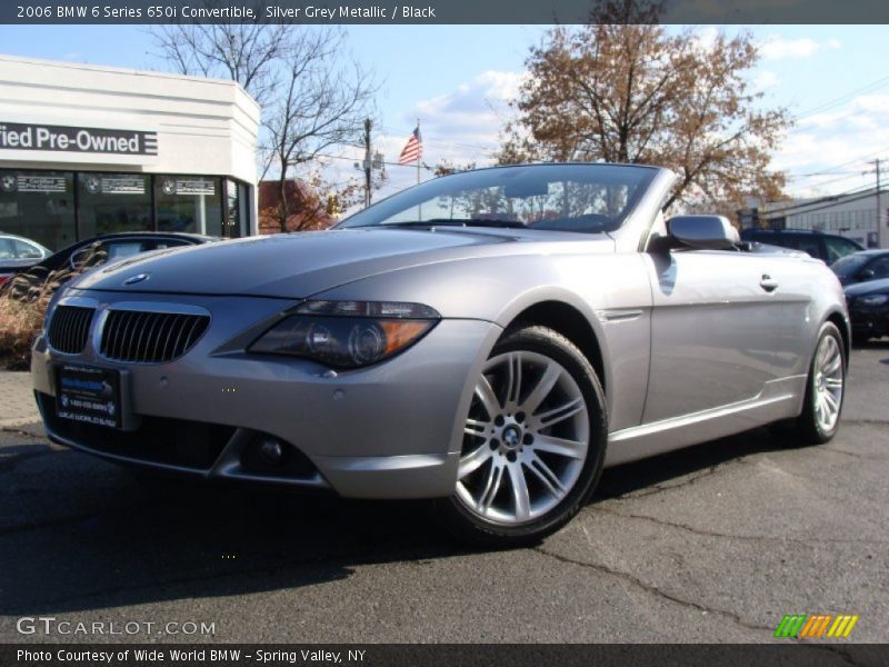 Silver Grey Metallic / Black 2006 BMW 6 Series 650i Convertible