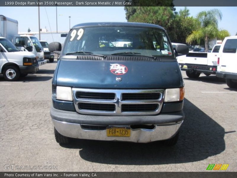 Dark Spruce Metallic / Mist Gray 1999 Dodge Ram Van 3500 Passenger